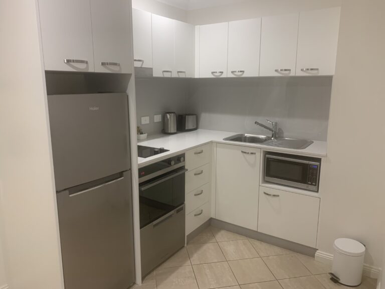 Accessible accommodation at Quest Adelaide Central kitchen